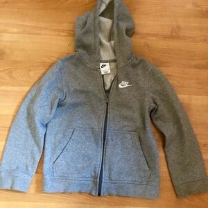 Nike Boys Sportswear Full Zip Gray Hoodie Sweatshirt Size S
